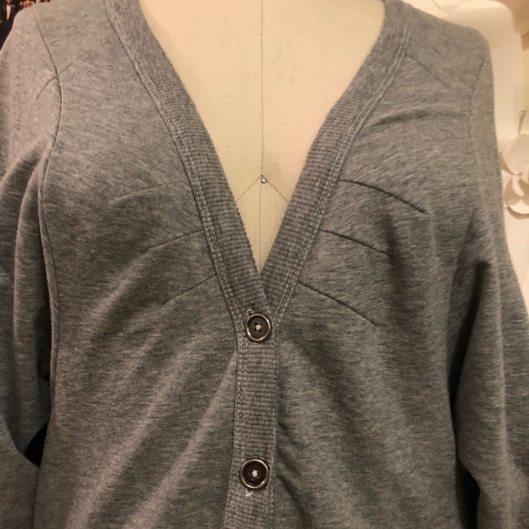 Free People Grey 3/4 Sleeve Cardigan w buttons - Picture 4 of 7